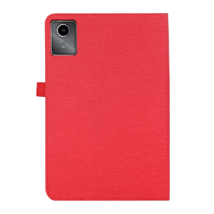 For Lenovo Tab M11 / Xiaoxin Pad 11 2024 Fabric Texture Horizontal Flip Leather Tablet Case(Red) - Lenovo by buy2fix | Online Shopping UK | buy2fix