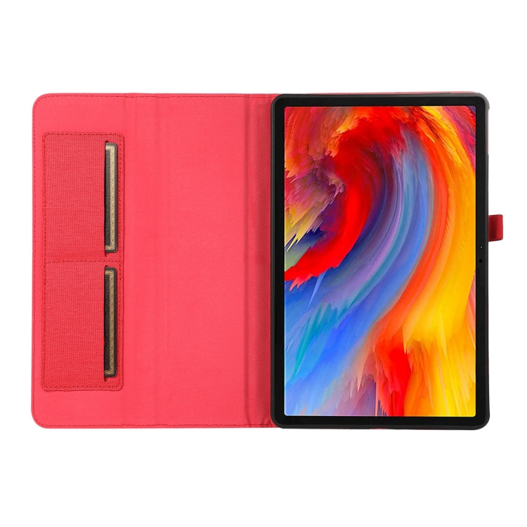 For Lenovo Tab M11 / Xiaoxin Pad 11 2024 Fabric Texture Horizontal Flip Leather Tablet Case(Red) - Lenovo by buy2fix | Online Shopping UK | buy2fix