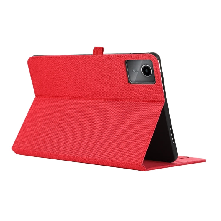 For Lenovo Tab M11 / Xiaoxin Pad 11 2024 Fabric Texture Horizontal Flip Leather Tablet Case(Red) - Lenovo by buy2fix | Online Shopping UK | buy2fix