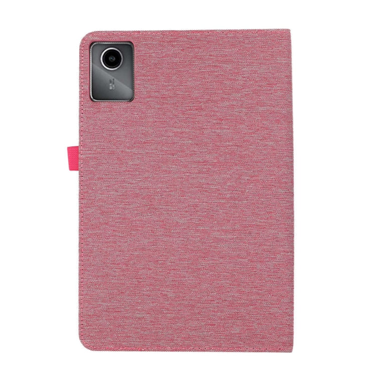 For Lenovo Tab M11 / Xiaoxin Pad 11 2024 Fabric Texture Horizontal Flip Leather Tablet Case(Pink) - Lenovo by buy2fix | Online Shopping UK | buy2fix