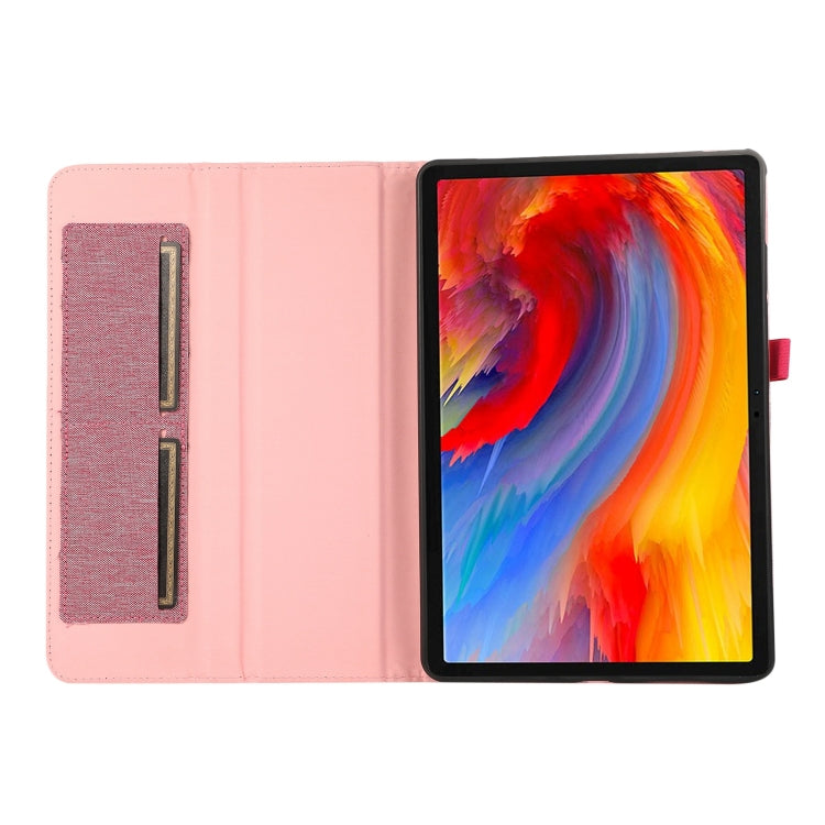 For Lenovo Tab M11 / Xiaoxin Pad 11 2024 Fabric Texture Horizontal Flip Leather Tablet Case(Pink) - Lenovo by buy2fix | Online Shopping UK | buy2fix