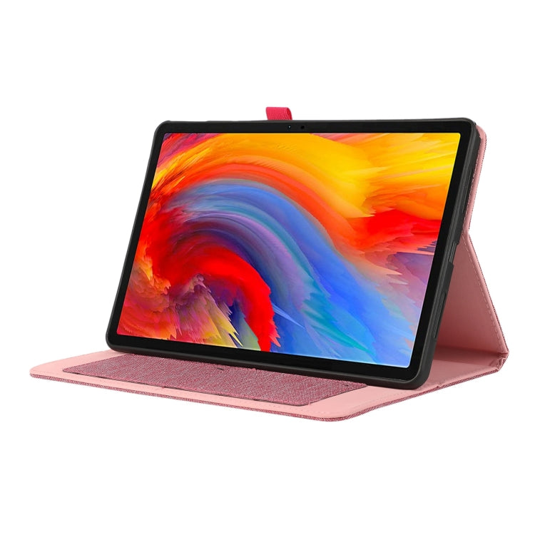 For Lenovo Tab M11 / Xiaoxin Pad 11 2024 Fabric Texture Horizontal Flip Leather Tablet Case(Pink) - Lenovo by buy2fix | Online Shopping UK | buy2fix