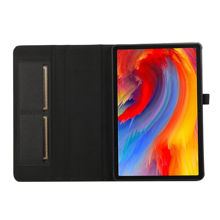 For Lenovo Tab M11 / Xiaoxin Pad 11 2024 Fabric Texture Horizontal Flip Leather Tablet Case(Black) - Lenovo by buy2fix | Online Shopping UK | buy2fix