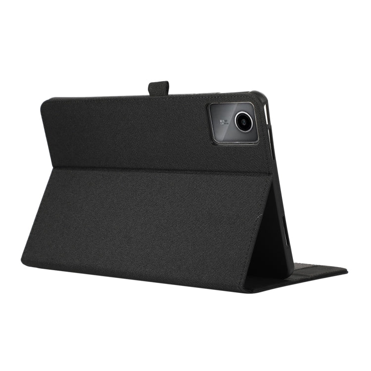 For Lenovo Tab M11 / Xiaoxin Pad 11 2024 Fabric Texture Horizontal Flip Leather Tablet Case(Black) - Lenovo by buy2fix | Online Shopping UK | buy2fix