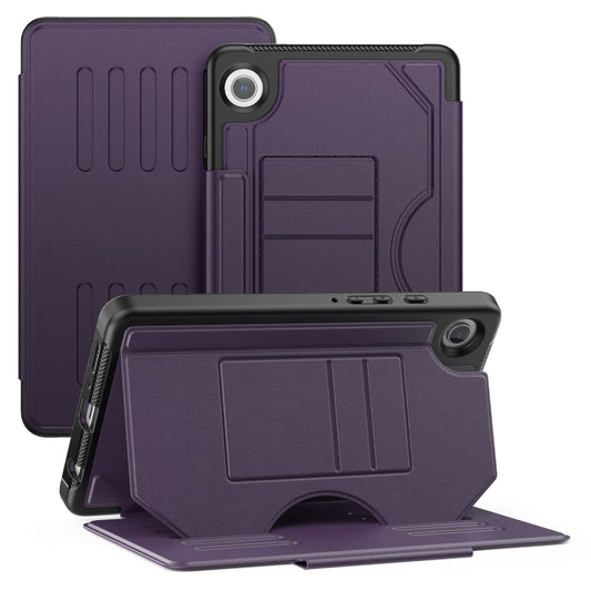 For Samsung Galaxy Tab A9 Notebook Magnetic Leather Tablet Case(Purple) - Galaxy Tab A9 by buy2fix | Online Shopping UK | buy2fix