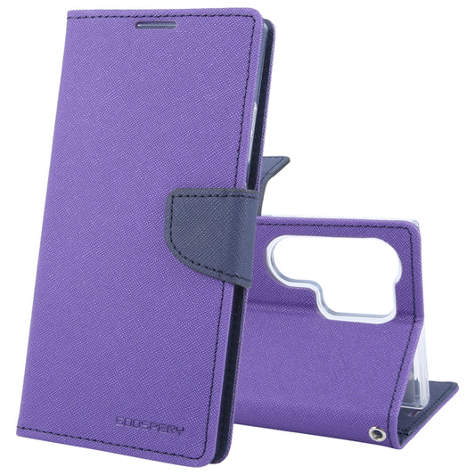 For Samsung Galaxy S24 Ultra 5G GOOSPERY FANCY DIARY Cross Texture Leather Phone Case(Purple) - Galaxy S24 Ultra 5G Cases by GOOSPERY | Online Shopping UK | buy2fix