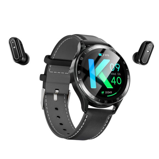 X10 Headphones Smart Watch 1.39 inch Waterproof Bracelet, Support Bluetooth Call / NFC / Heart Rate(Black + Leather) - Smart Watches by buy2fix | Online Shopping UK | buy2fix