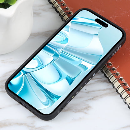 For iPhone 16 Plus Astronaut Pattern Silicone Straight Edge Phone Case(Planet Landing-Black) - iPhone 16 Plus Cases by buy2fix | Online Shopping UK | buy2fix