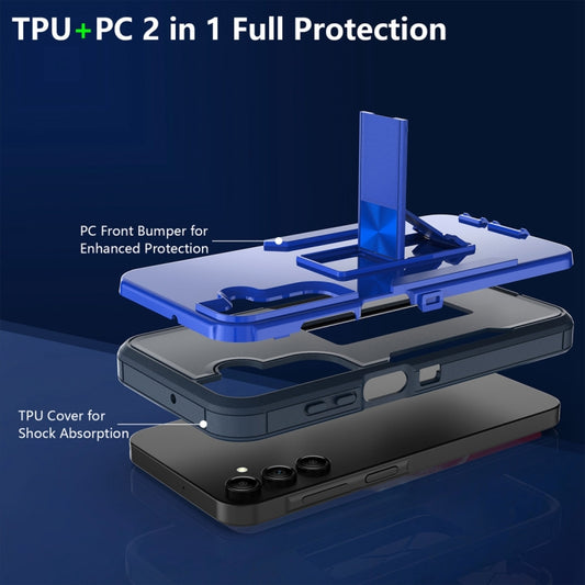 For Samsung Galaxy A15 Magnetic Holder PC + TPU Phone Case(Purple Red+Rose Gold) by buy2fix