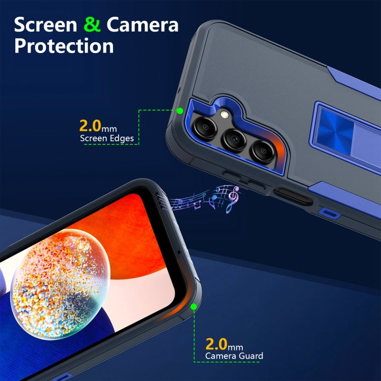 For Samsung Galaxy A15 Magnetic Holder PC + TPU Phone Case(Purple Red+Rose Gold) by buy2fix