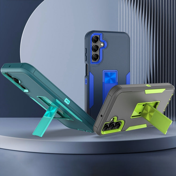 For Samsung Galaxy A15 Magnetic Holder PC + TPU Phone Case(Purple Red+Rose Gold) by buy2fix