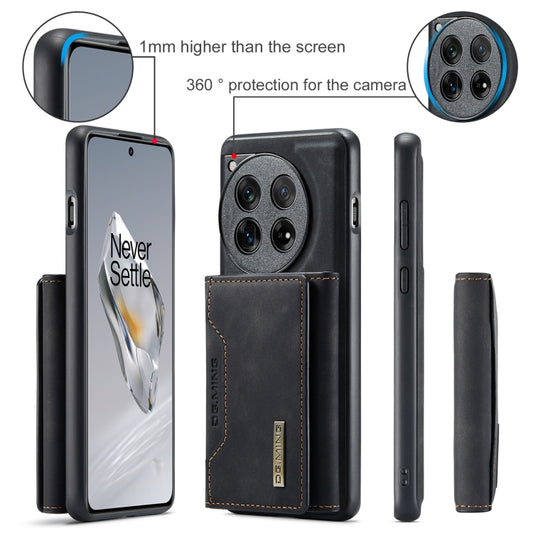 For OnePlus 12 DG.MING M2 Series 3-Fold Multi Card Bag + Magnetic Phone Case(Black) - OnePlus Cases by DG.MING | Online Shopping UK | buy2fix