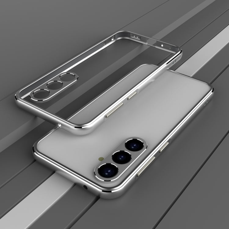 For Samsung Galaxy S23 FE 5G Aurora Series Lens Protector + Metal Frame Phone Case(Silver) - Galaxy S23 FE 5G Cases by buy2fix | Online Shopping UK | buy2fix