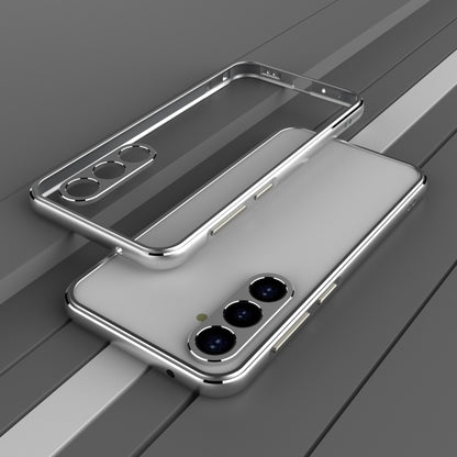 For Samsung Galaxy S23 FE 5G Aurora Series Lens Protector + Metal Frame Phone Case(Silver) - Galaxy S23 FE 5G Cases by buy2fix | Online Shopping UK | buy2fix
