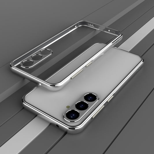 For Samsung Galaxy S23 FE 5G Aurora Series Lens Protector + Metal Frame Phone Case(Silver) - Galaxy S23 FE 5G Cases by buy2fix | Online Shopping UK | buy2fix