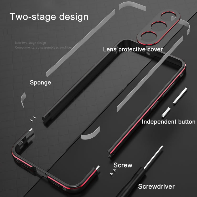 For Samsung Galaxy S23 FE 5G Aurora Series Lens Protector + Metal Frame Phone Case(Silver) - Galaxy S23 FE 5G Cases by buy2fix | Online Shopping UK | buy2fix