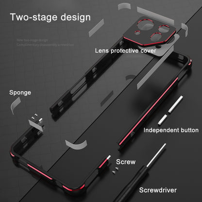 For ASUS ROG Phone 8 Lens Protector + Metal Frame Phone Case(Black Red) - ASUS Cases by buy2fix | Online Shopping UK | buy2fix