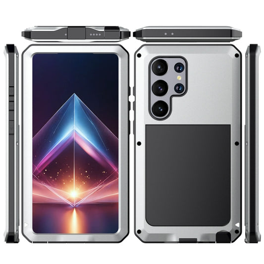 For Samsung Galaxy S24 Ultra 5G Shockproof Life Waterproof Silicone + Zinc Alloy Phone Case(Silver) - Galaxy S24 Ultra 5G Cases by buy2fix | Online Shopping UK | buy2fix