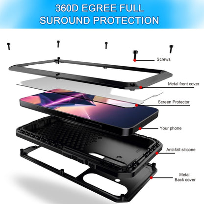For Samsung Galaxy S24 5G Shockproof Life Waterproof Silicone + Zinc Alloy Phone Case(Black) - Galaxy S24 5G Cases by buy2fix | Online Shopping UK | buy2fix