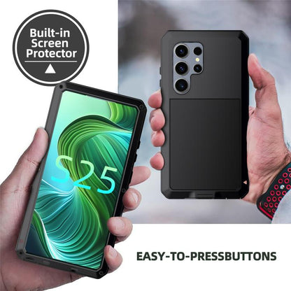 For Samsung Galaxy S25 Ultra 5G Shockproof Life Waterproof Silicone + Zinc Alloy Phone Case(Black) - Galaxy S25 Ultra 5G Cases by buy2fix | Online Shopping UK | buy2fix