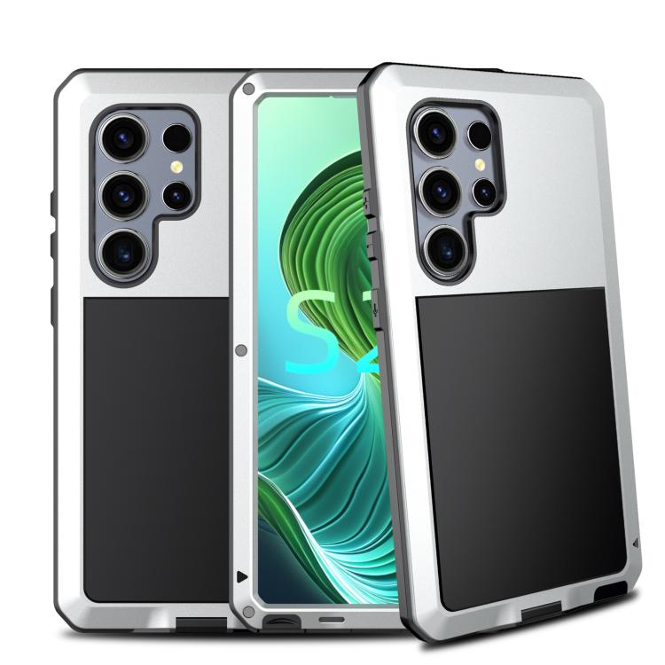For Samsung Galaxy S25 Ultra 5G Shockproof Life Waterproof Silicone + Zinc Alloy Phone Case(Silver) - Galaxy S25 Ultra 5G Cases by buy2fix | Online Shopping UK | buy2fix