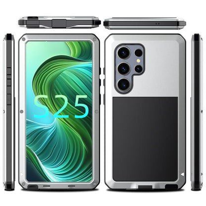 For Samsung Galaxy S25 Ultra 5G Shockproof Life Waterproof Silicone + Zinc Alloy Phone Case(Silver) - Galaxy S25 Ultra 5G Cases by buy2fix | Online Shopping UK | buy2fix