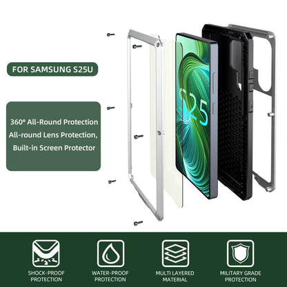 For Samsung Galaxy S25 Ultra 5G Shockproof Life Waterproof Silicone + Zinc Alloy Phone Case(Silver) - Galaxy S25 Ultra 5G Cases by buy2fix | Online Shopping UK | buy2fix