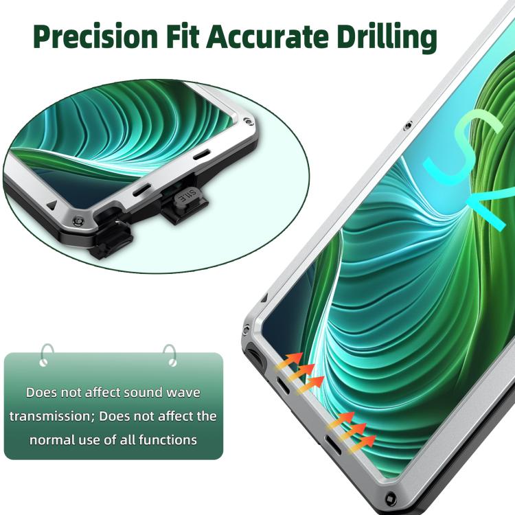 For Samsung Galaxy S25 Ultra 5G Shockproof Life Waterproof Silicone + Zinc Alloy Phone Case(Silver) - Galaxy S25 Ultra 5G Cases by buy2fix | Online Shopping UK | buy2fix