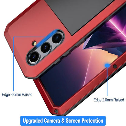 For Samsung Galaxy S25 5G Shockproof Life Waterproof Silicone + Zinc Alloy Phone Case(Red) - Galaxy S25 5G Cases by buy2fix | Online Shopping UK | buy2fix