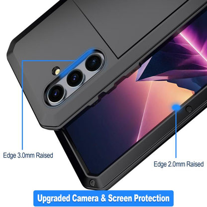 For Samsung Galaxy S25+ 5G Shockproof Life Waterproof Silicone + Zinc Alloy Phone Case(Black) - Galaxy S25+ 5G Cases by buy2fix | Online Shopping UK | buy2fix