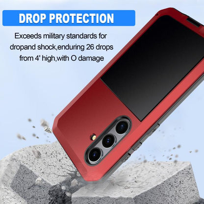 For Samsung Galaxy S25+ 5G Shockproof Life Waterproof Silicone + Zinc Alloy Phone Case(Red) - Galaxy S25+ 5G Cases by buy2fix | Online Shopping UK | buy2fix