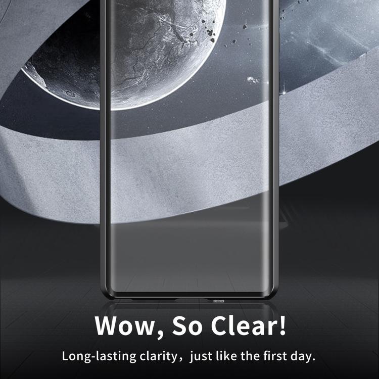 For Samsung Galaxy S25 Ultra 5G MagSafe Magnetic HD Frosted Tempered Glass Holder Phone Case(Black) - Galaxy S25 Ultra 5G Cases by buy2fix | Online Shopping UK | buy2fix