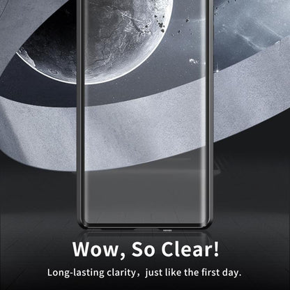 For Samsung Galaxy S25 Ultra 5G MagSafe Magnetic HD Frosted Tempered Glass Holder Phone Case(Black) - Galaxy S25 Ultra 5G Cases by buy2fix | Online Shopping UK | buy2fix