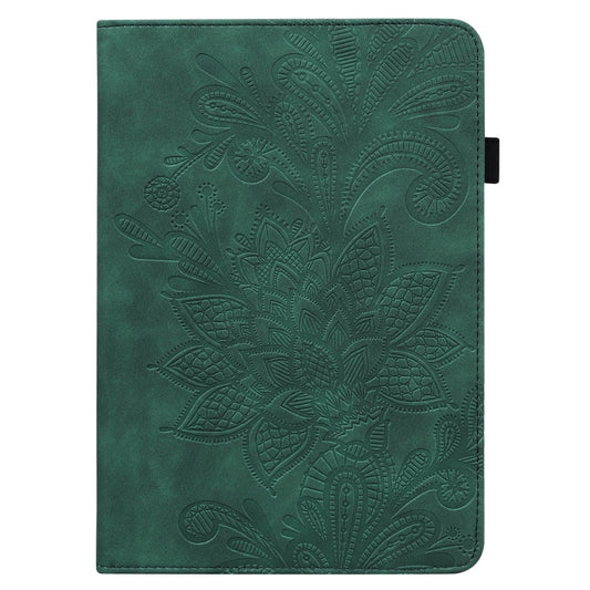 For Lenovo Tab M11 / Xiaoxin Pad 11 2024 Lace Flower Embossing Pattern Leather Tablet Case(Green) - Lenovo by buy2fix | Online Shopping UK | buy2fix