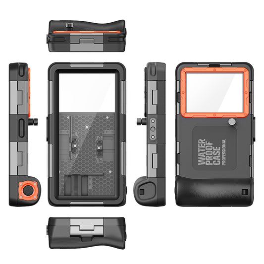Diving Shell Gen2 Upgrade IP68 Waterproof Phone Case(Black Orange) - Waterproof Bag by buy2fix | Online Shopping UK | buy2fix