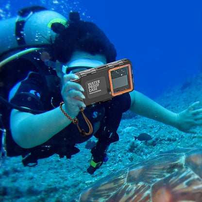 Diving Shell Gen2 Upgrade IP68 Waterproof Phone Case(Black Orange) - Waterproof Bag by buy2fix | Online Shopping UK | buy2fix