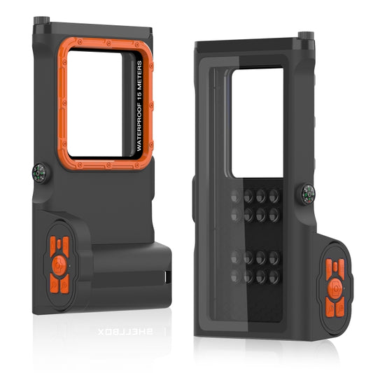 Diving Shell Gen3 Bluetooth Waterproof Phone Case(Black Orange) - Waterproof Bag by buy2fix | Online Shopping UK | buy2fix