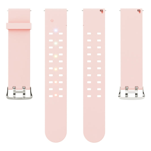 For Apple Watch Series 8 41mm Luminous Colorful Light Silicone Watch Band(Pink) by buy2fix