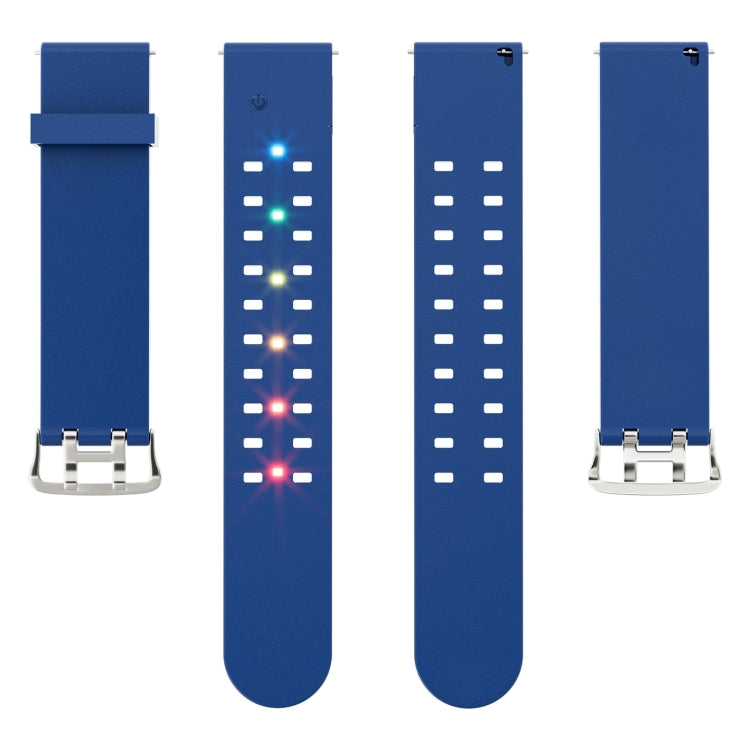 For Apple Watch Series 5 44mm Luminous Colorful Light Silicone Watch Band(Blue) by buy2fix