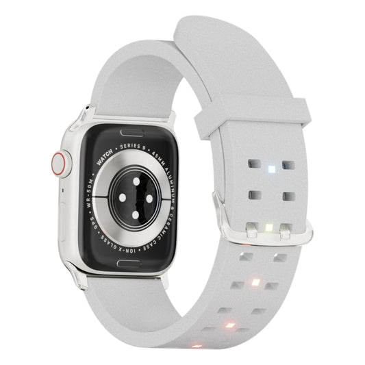 For Apple Watch Series 5 40mm Luminous Colorful Light Silicone Watch Band(Light Grey) by buy2fix