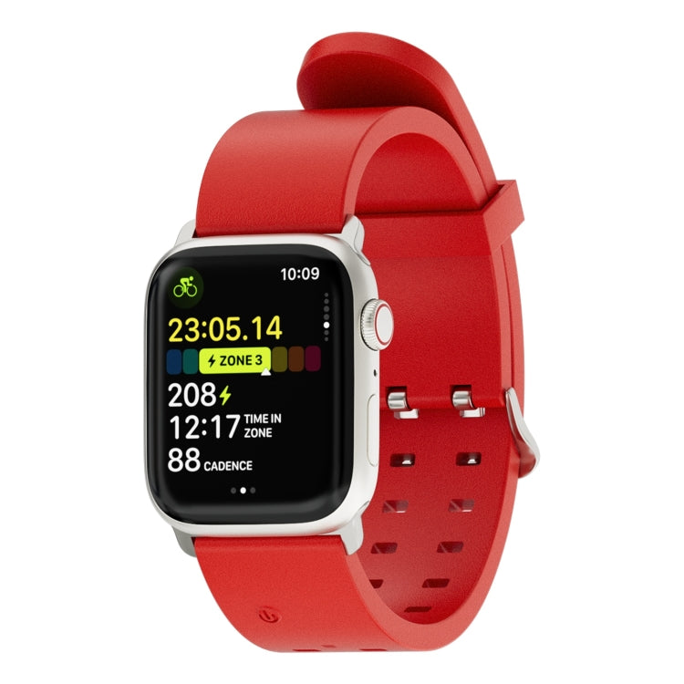 For Apple Watch Series 4 44mm Luminous Colorful Light Silicone Watch Band(Red) by buy2fix