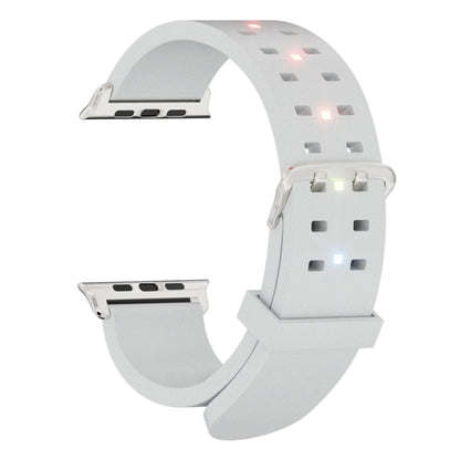 For Apple Watch Series 4 40mm Luminous Colorful Light Silicone Watch Band(Light Grey) by buy2fix