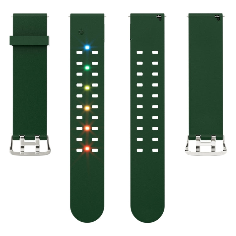 For Apple Watch Series 3 38mm Luminous Colorful Light Silicone Watch Band(Green) by buy2fix