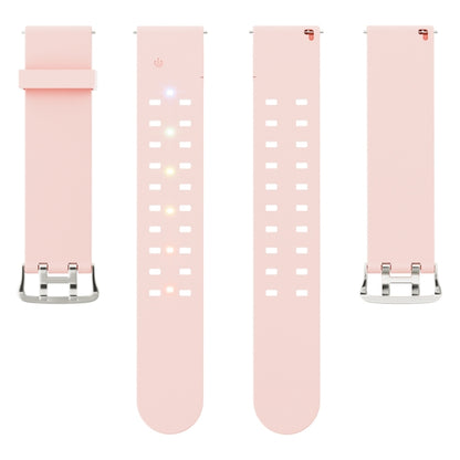 For Apple Watch Series 3 38mm Luminous Colorful Light Silicone Watch Band(Pink) by buy2fix