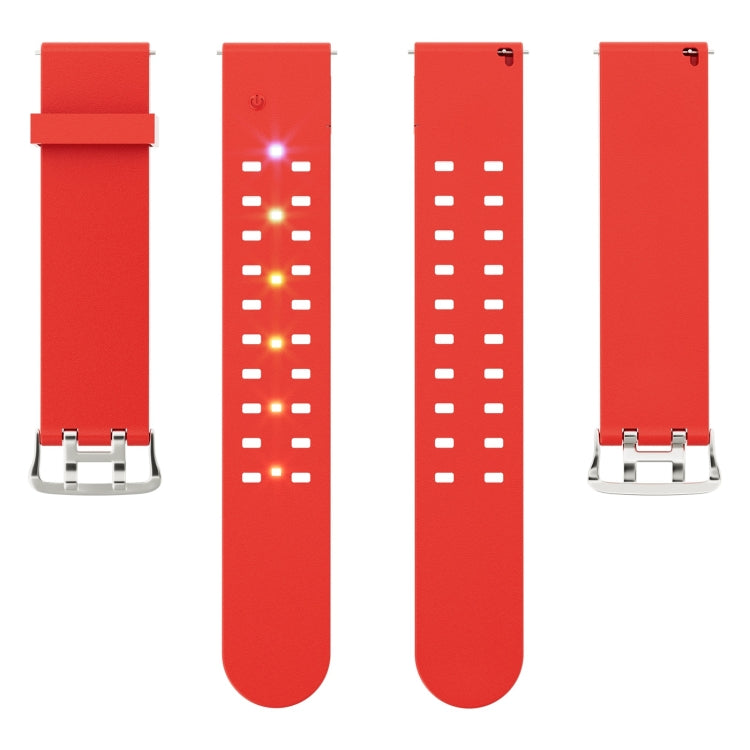 For Apple Watch Series 2 42mm Luminous Colorful Light Silicone Watch Band(Red) by buy2fix