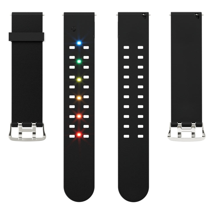 For Apple Watch Series 2 38mm Luminous Colorful Light Silicone Watch Band(Black) by buy2fix