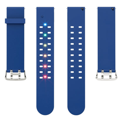 For Apple Watch Series 2 38mm Luminous Colorful Light Silicone Watch Band(Blue) by buy2fix
