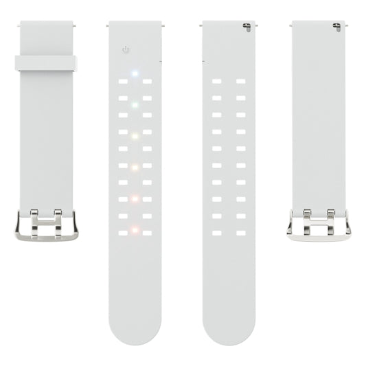 For Apple Watch 42mm Luminous Colorful Light Silicone Watch Band(Light Grey) by buy2fix