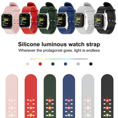 For Apple Watch 38mm Luminous Colorful Light Silicone Watch Band(Green) by buy2fix