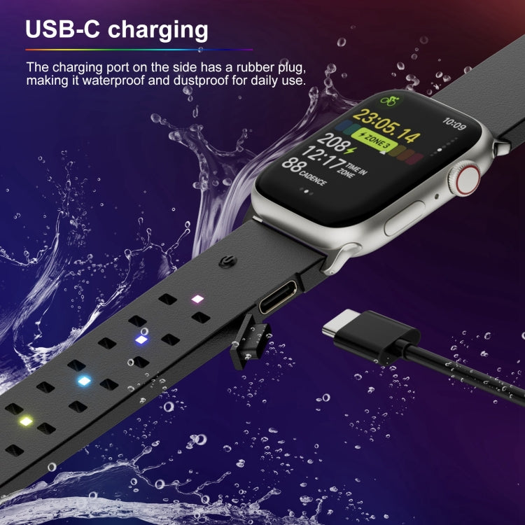 For Apple Watch Series 8 45mm Luminous Colorful Light Silicone Watch Band(Light Grey) by buy2fix